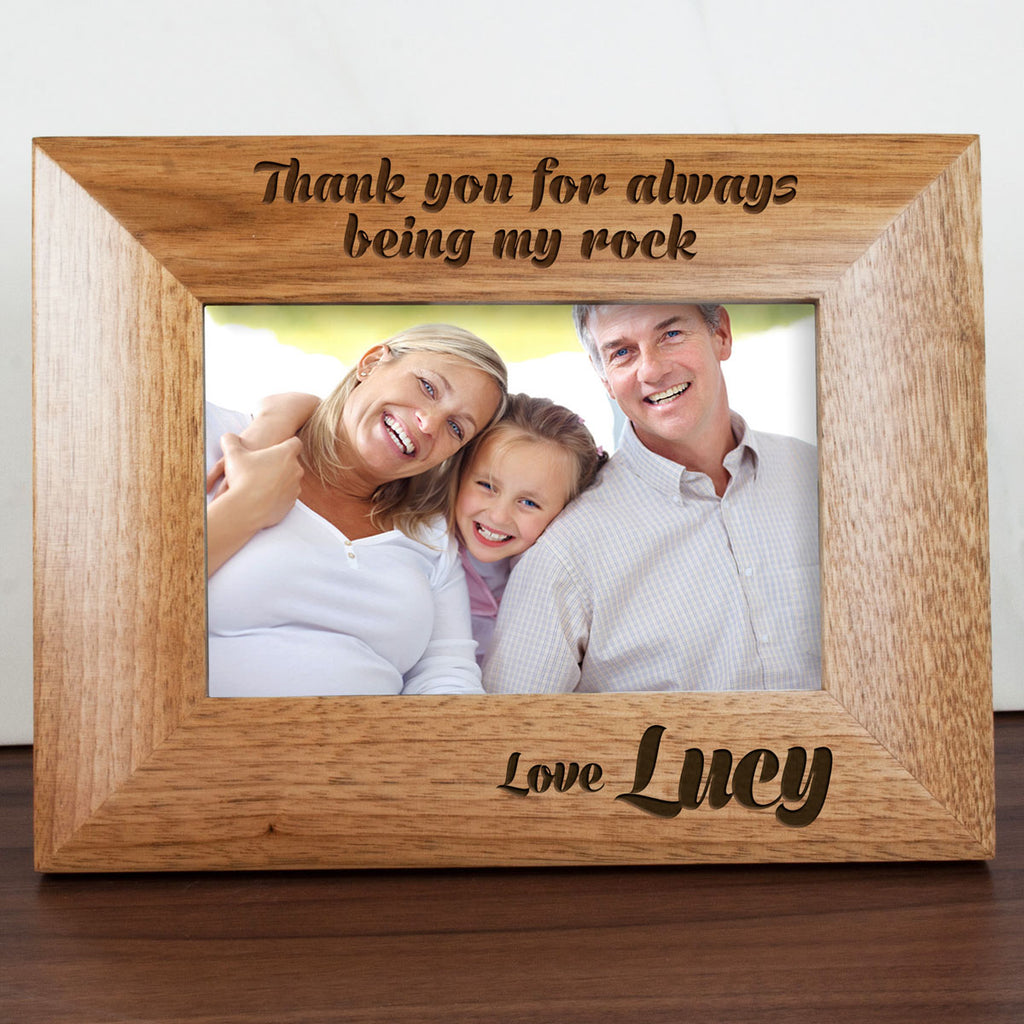 My Dad Is My Rock Engraved Photo Frame - treat-republic