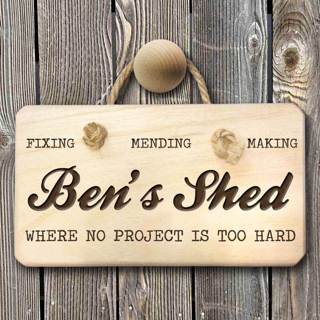 No Project Too Hard Personalised Shed Wooden Sign - treat-republic