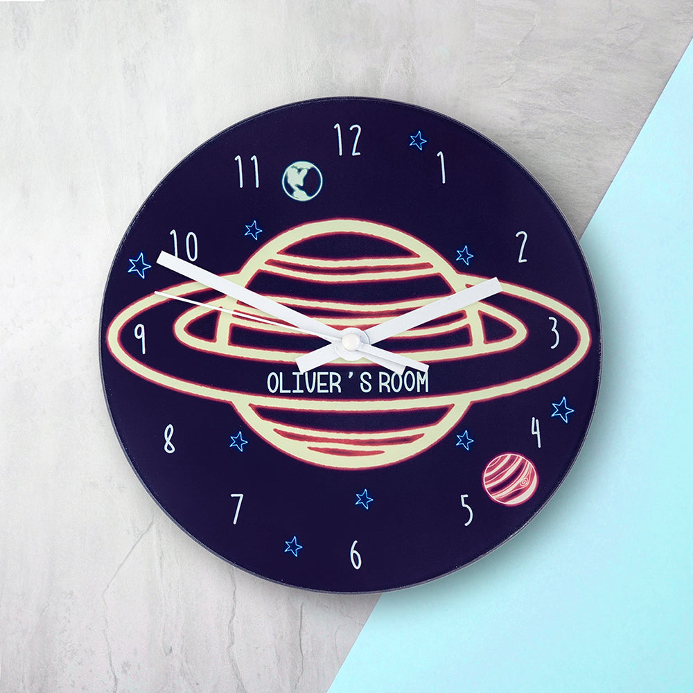 Out Of This World Personalised Space Wall Clock - treat-republic