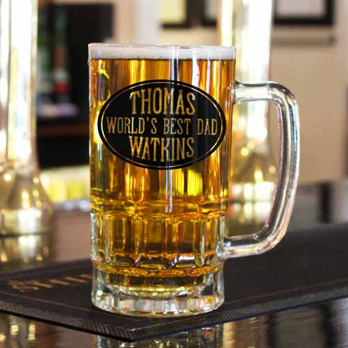 Personalised Oval Design Beer Glass Tankard - treat-republic