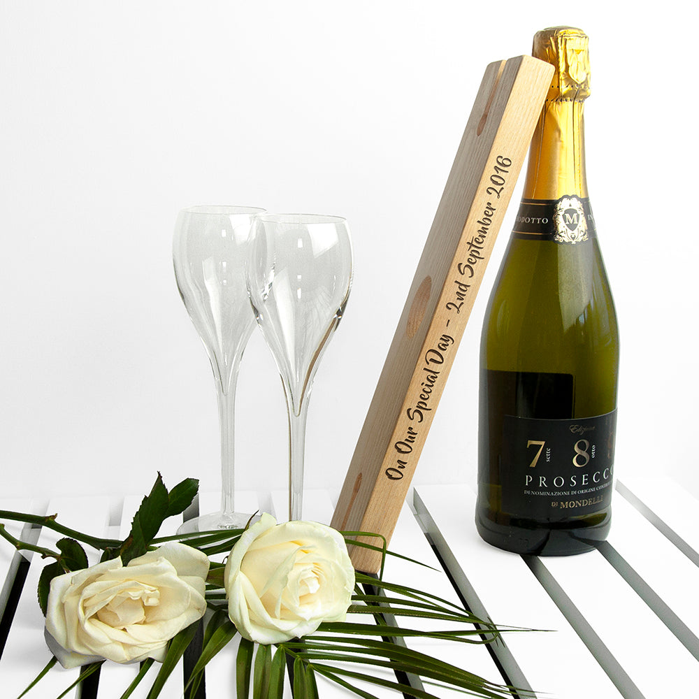 Personalised Welsh Ash Wooden Champagne Holder - treat-republic
