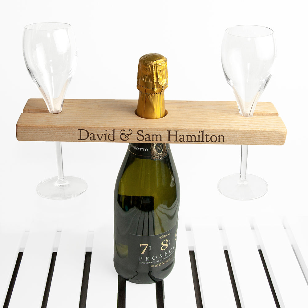 Personalised Welsh Ash Wooden Champagne Holder - treat-republic