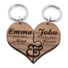 Always & Forever Couples' Jigsaw Keyring - treat-republic