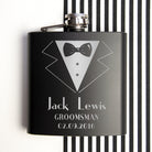 Thank You For Being My Groomsman Personalised Black Matte Hip Flask - treat-republic