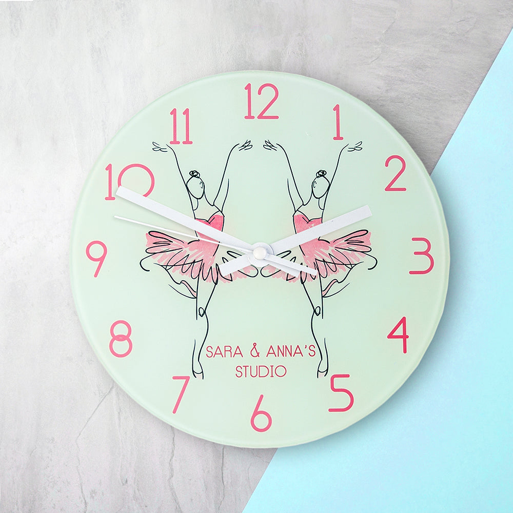 Graceful Ballet Dancer Personalised Wall Clock - treat-republic