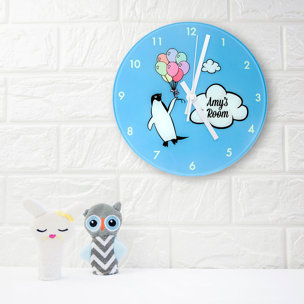 Percy Penguin Personalised Wall Clock - treat-republic