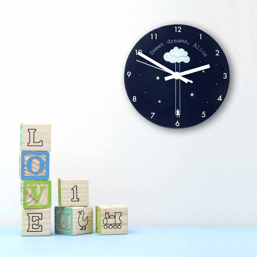 Sweet Dreams Little One Personalised Wall Clock - treat-republic