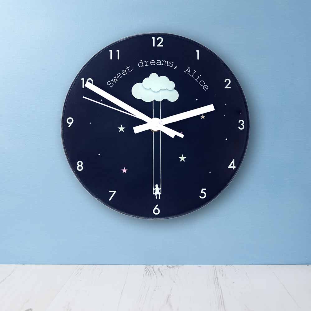Sweet Dreams Little One Personalised Wall Clock - treat-republic