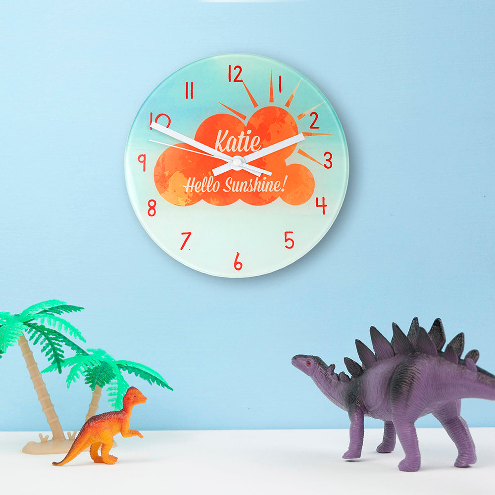 Hello Sunshine Personalised Wall Clock - treat-republic