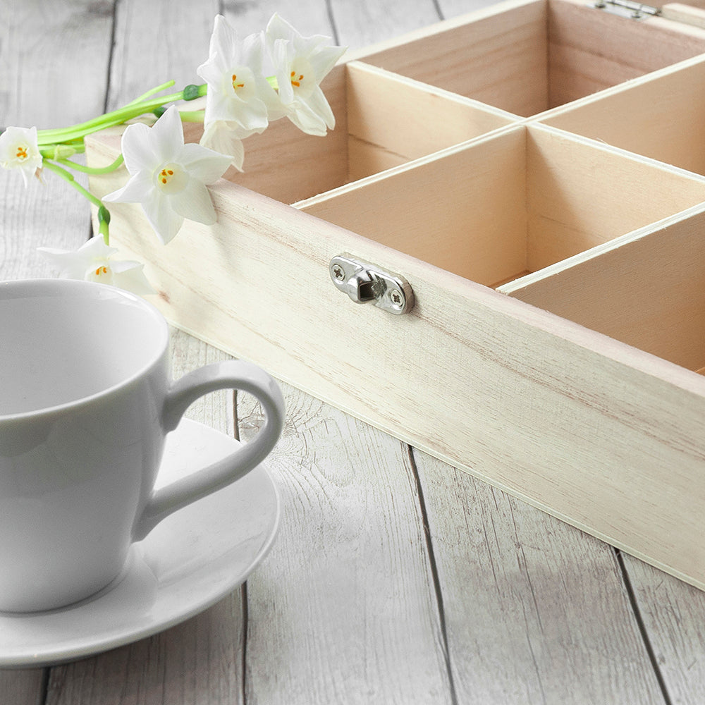 Time For Tea! Coloured Personalised Wooden Tea Box - treat-republic