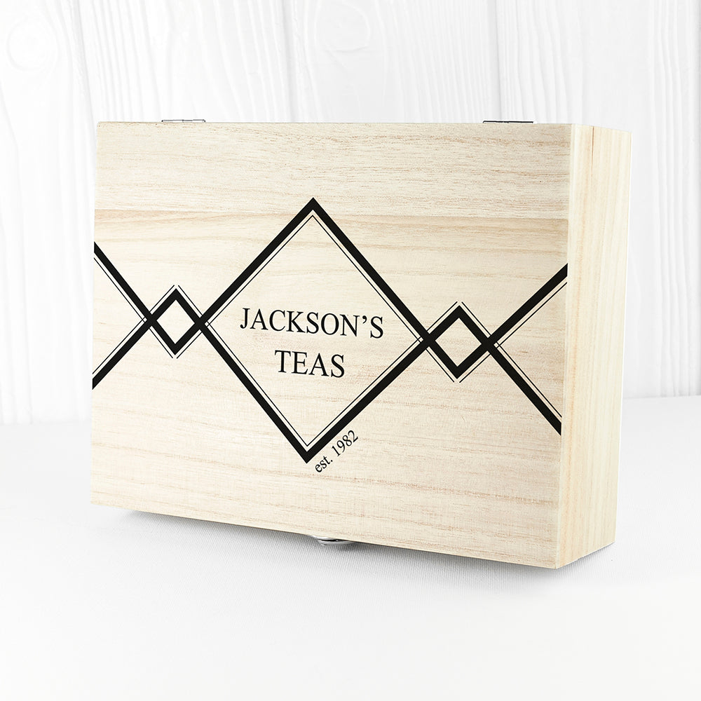 Gentlemen's Teas Personalised Wooden Tea Box - treat-republic