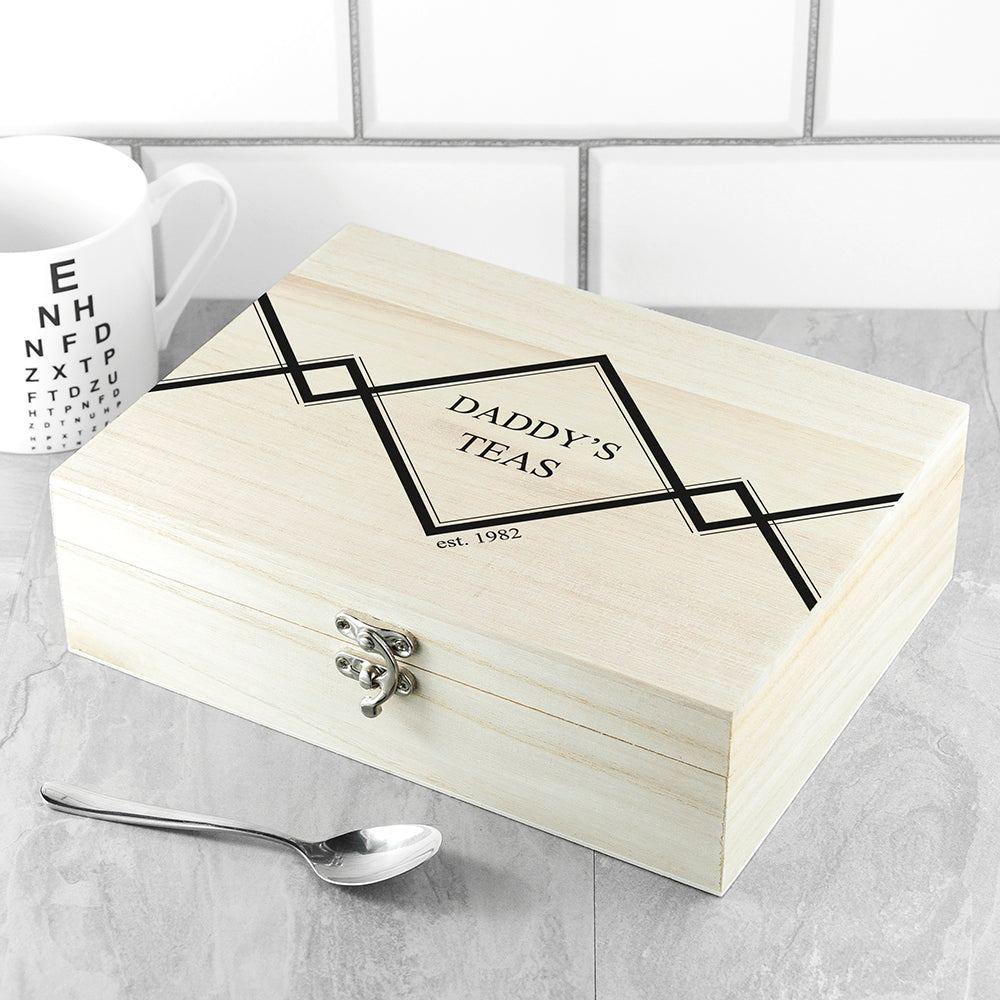 Gentlemen's Teas Personalised Wooden Tea Box - treat-republic