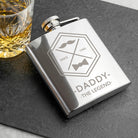 Legend Dad's Silver Hip Flask - treat-republic