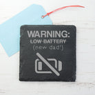 Warning: New Dad Square Slate Keepsake (Non Personalised Gift) - treat-republic