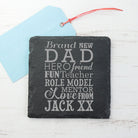 What A New Dad Means Square Slate Keepsake - treat-republic