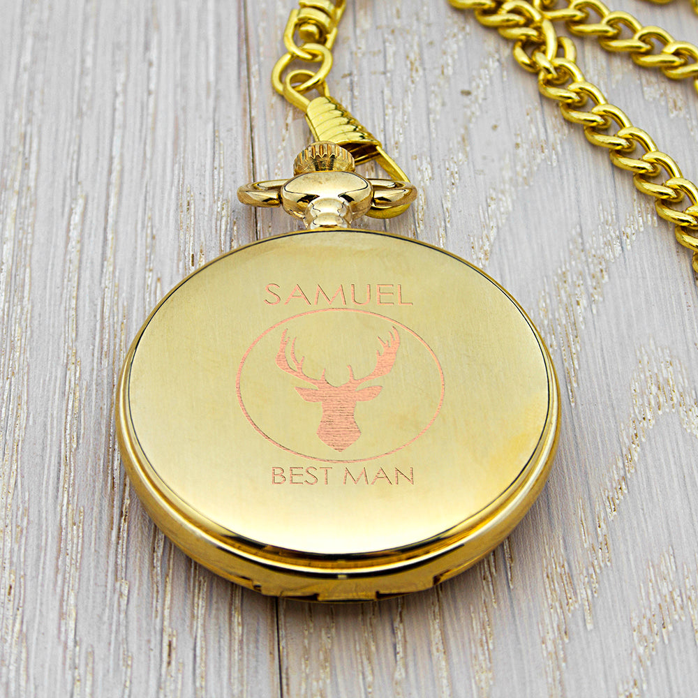 Personalised Groomsman Stag Pocket Watch - treat-republic