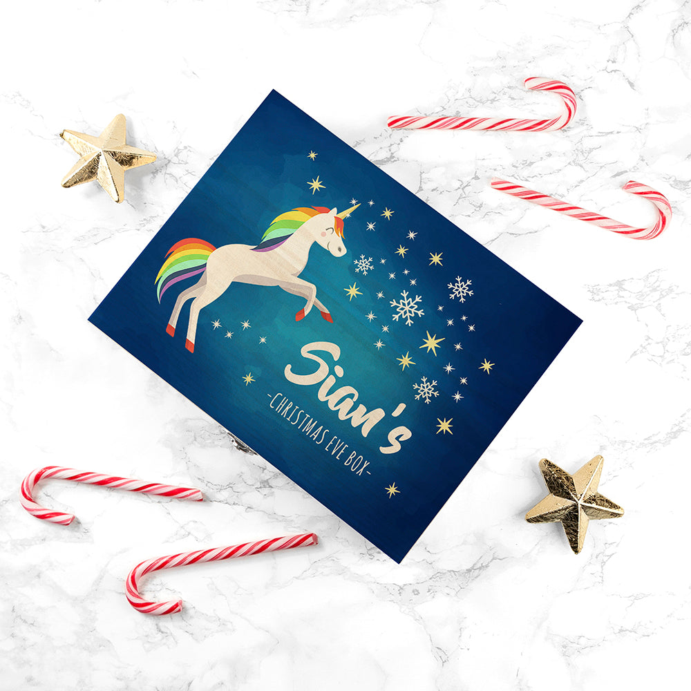Personalised Rainbow Unicorn Christmas Eve Box - treat-republic