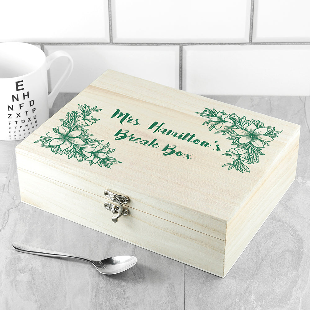 Personalised Teacher's Tea Break Box Floral Design - treat-republic