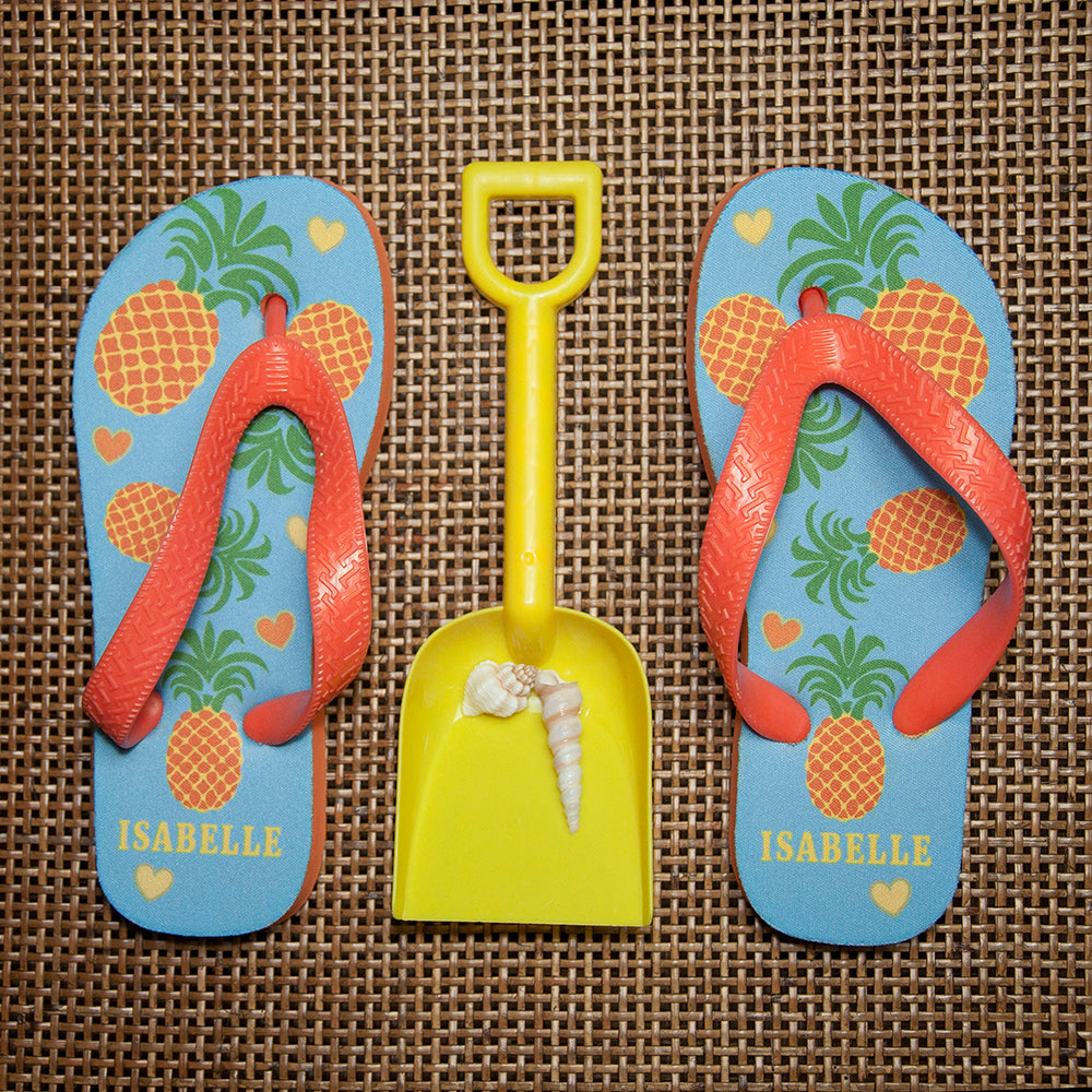 Partying Pineapples! Child's Personalised Flip Flops - treat-republic