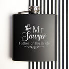 Father Of The Bride Personalised Black Matte Hip Flask - treat-republic