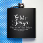 Father Of The Bride Personalised Black Matte Hip Flask - treat-republic