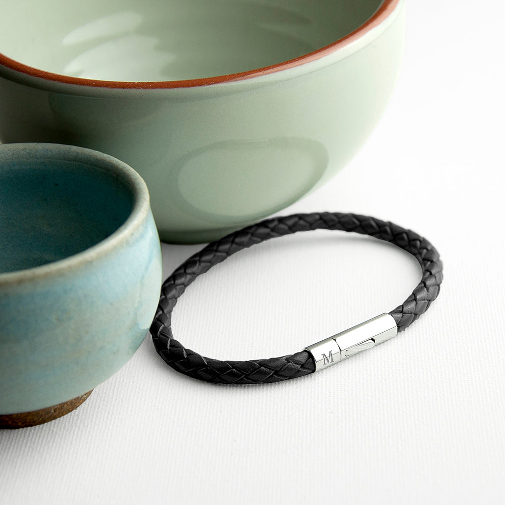 Personalised Men's Capsule Tube Woven Bracelet In Black - treat-republic