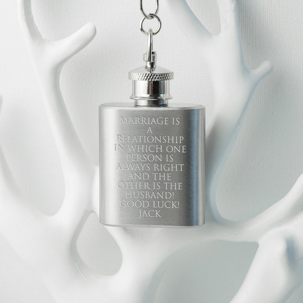 Personalised Silver Plated Lucky Sixpence Mini Hip Flask - treat-republic