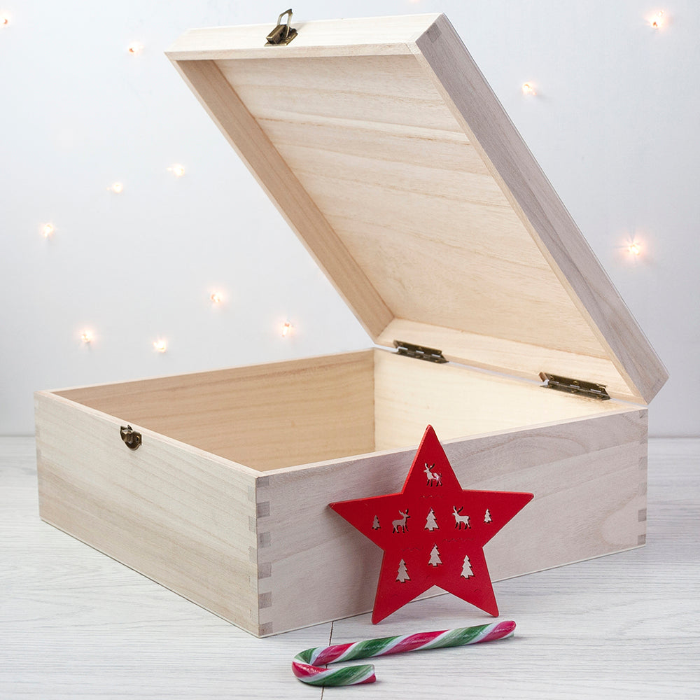 Personalised Christmas Eve Box With Snowflake Wreath - treat-republic