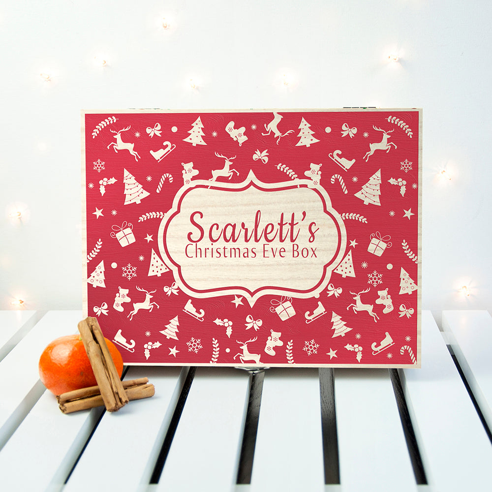 Personalised Christmas Eve Box With Festive Pattern - treat-republic