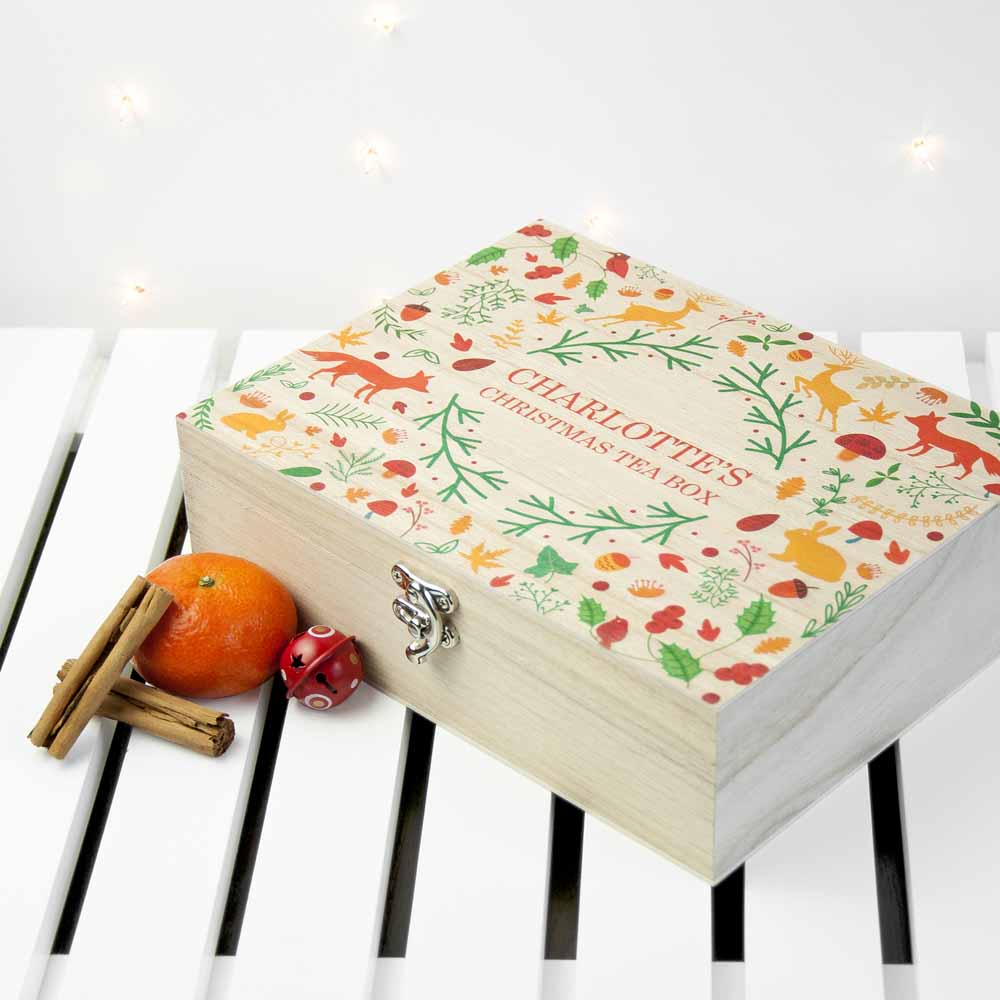 Personalised Festive Woodland Christmas Tea Box - treat-republic