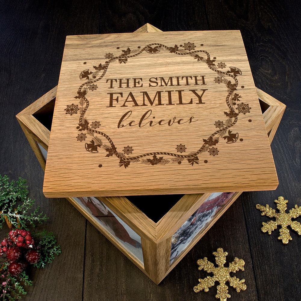 Personalised Our Family Believes Christmas Memory Box - treat-republic