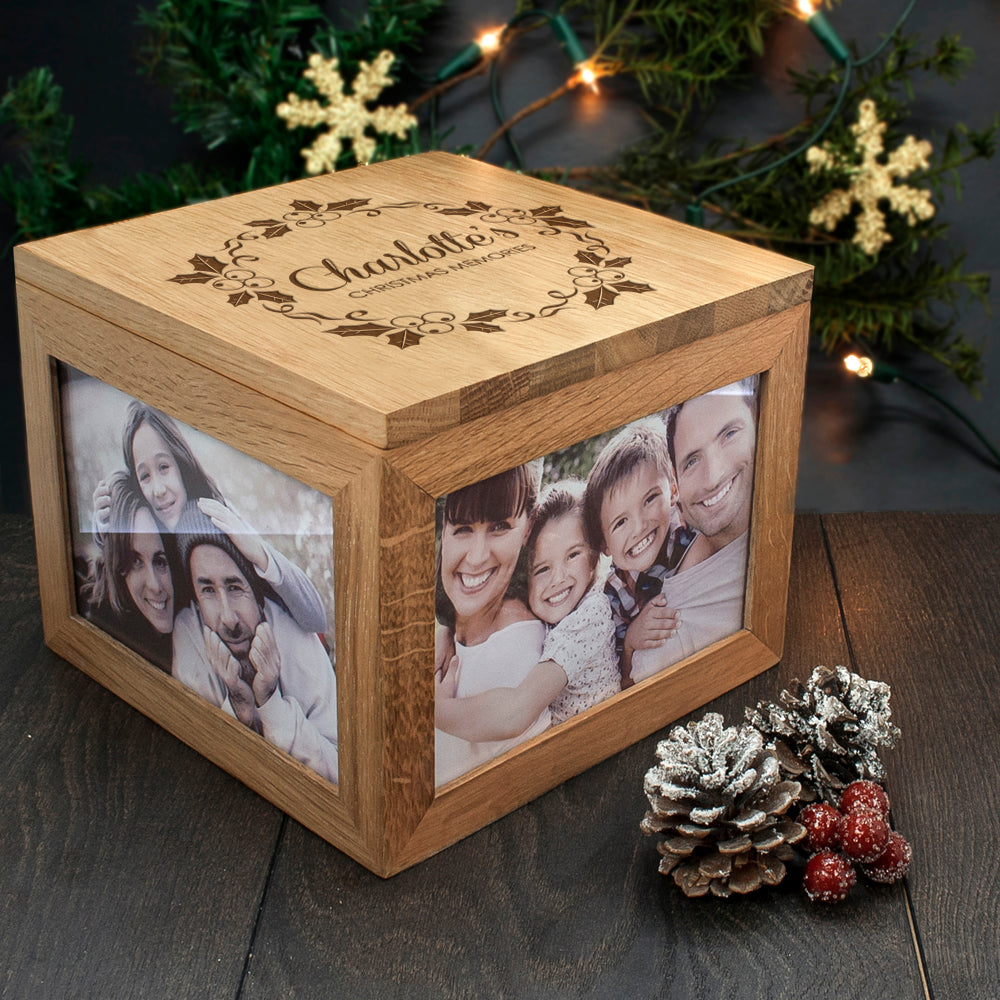 Personalised Christmas Memory Box Mistletoe Design - treat-republic
