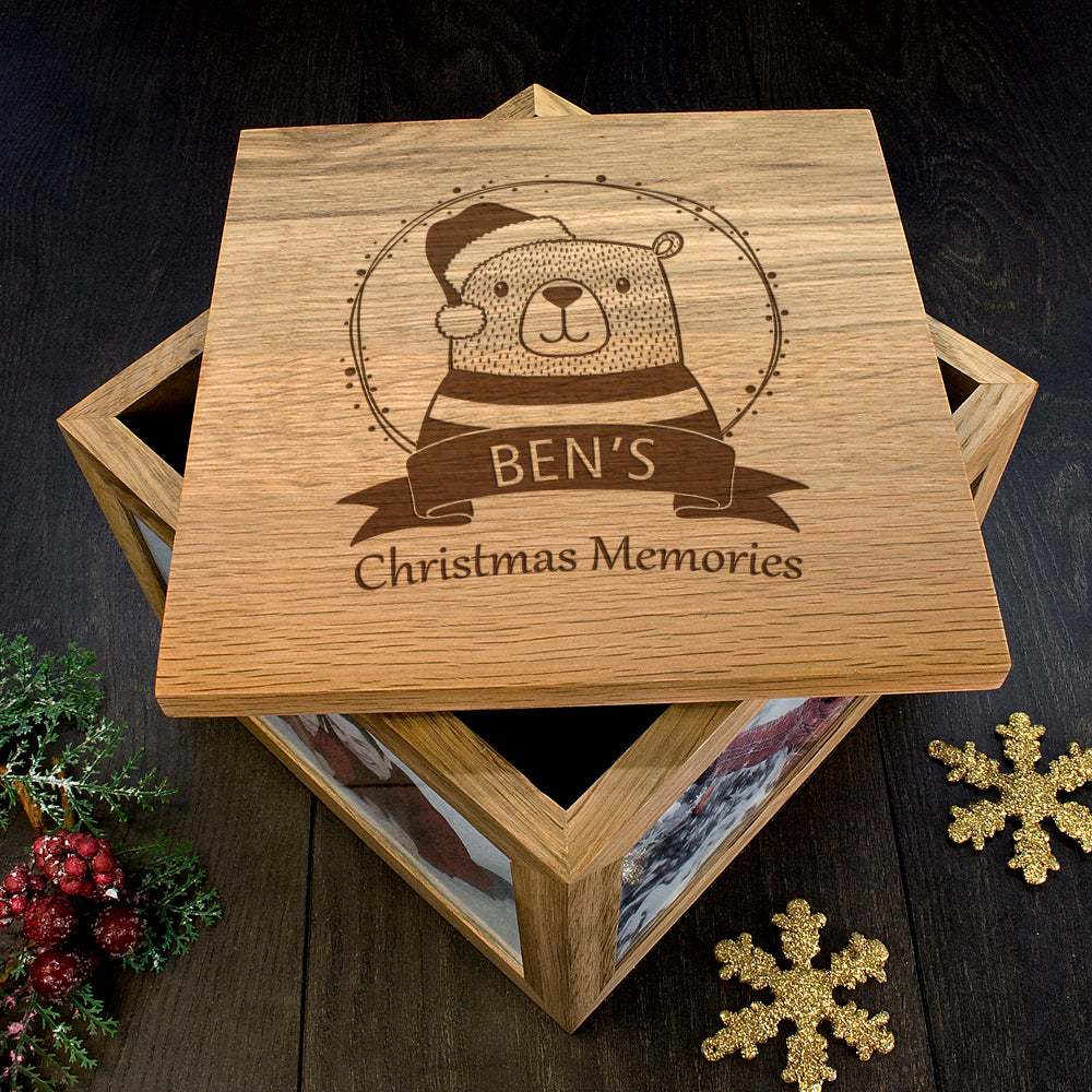 Personalised Woodland Bear Christmas Memory Box - treat-republic