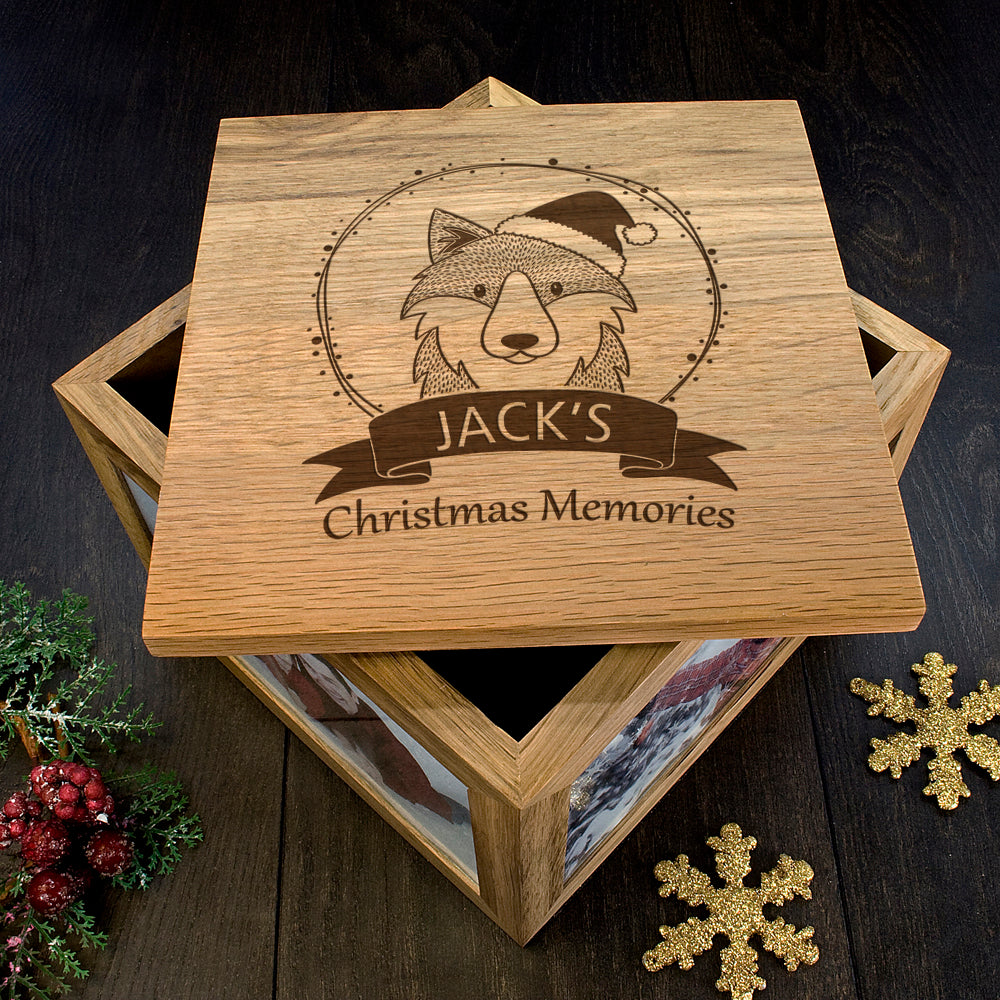 Personalised Woodland Wolf Christmas Memory Box - treat-republic