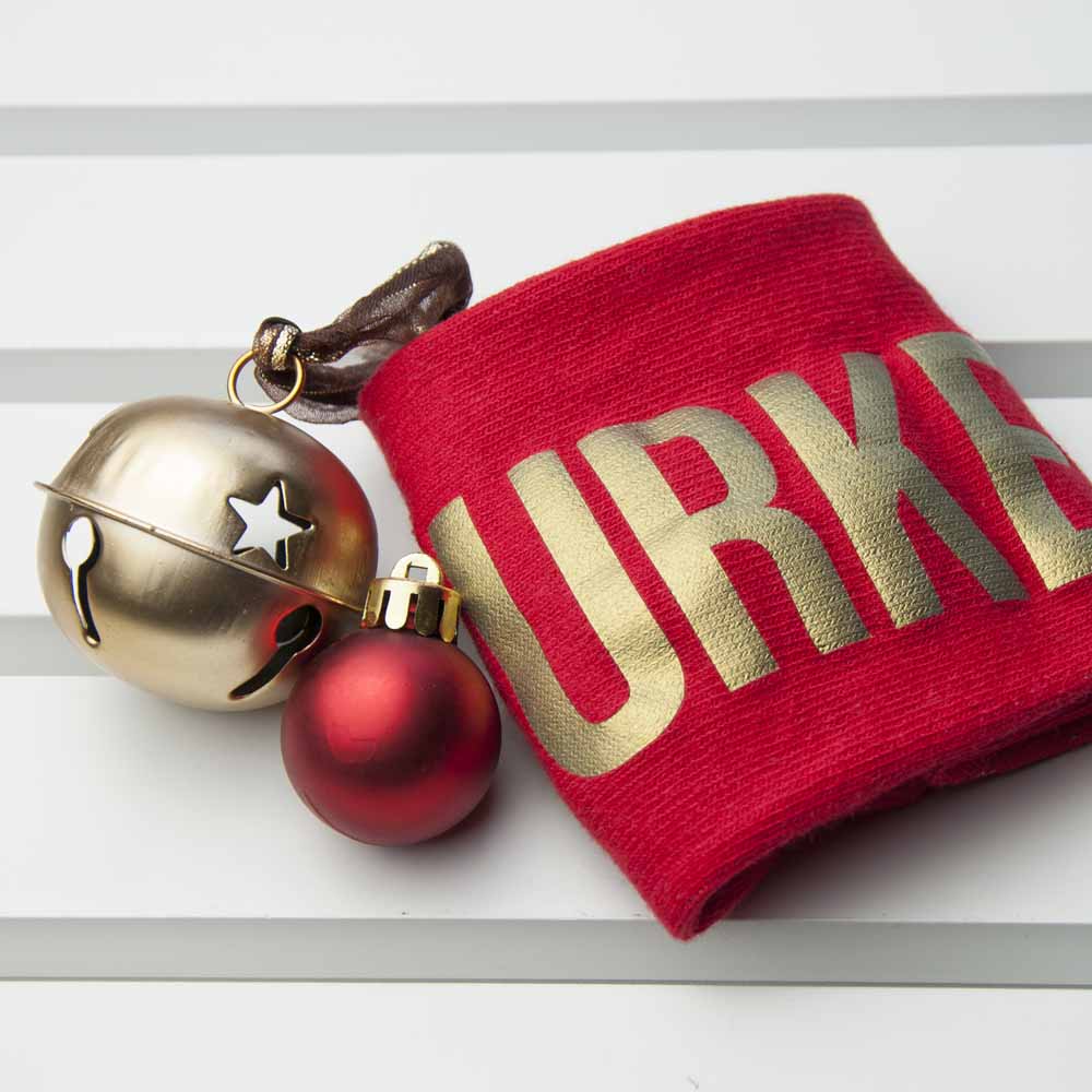 Personalised Crimson & Gold Christmas Day Socks - treat-republic