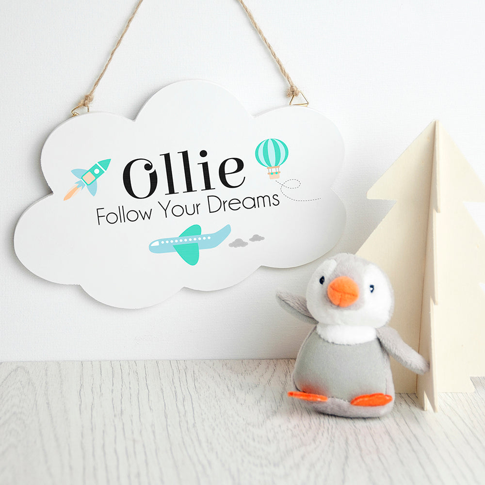 Personalised Follow Your Dreams Cloud Wall Hanging - treat-republic