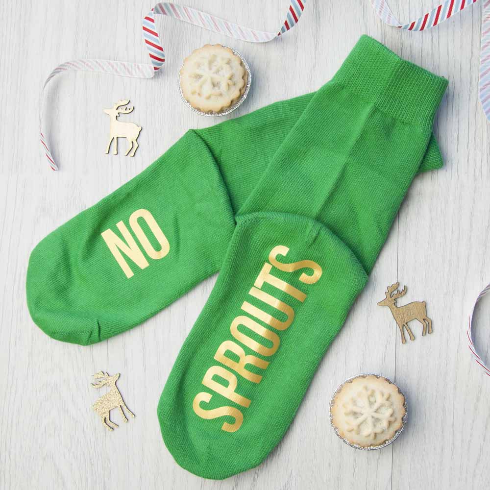 Personalised Kids Sprout Green and Canary Yellow Christmas Day Socks - treat-republic