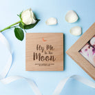 Personalised Fly Me To The Moon Oak Photo Cube - treat-republic