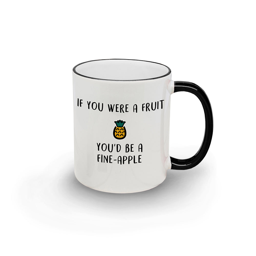 Personalised Fine-Apple Black Rimmed Mug - treat-republic