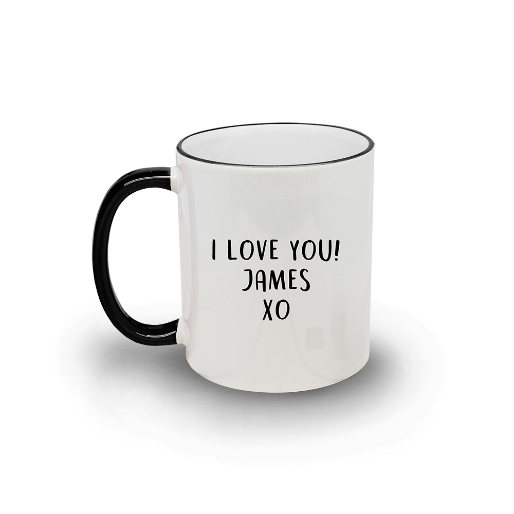 Personalised Fine-Apple Black Rimmed Mug - treat-republic