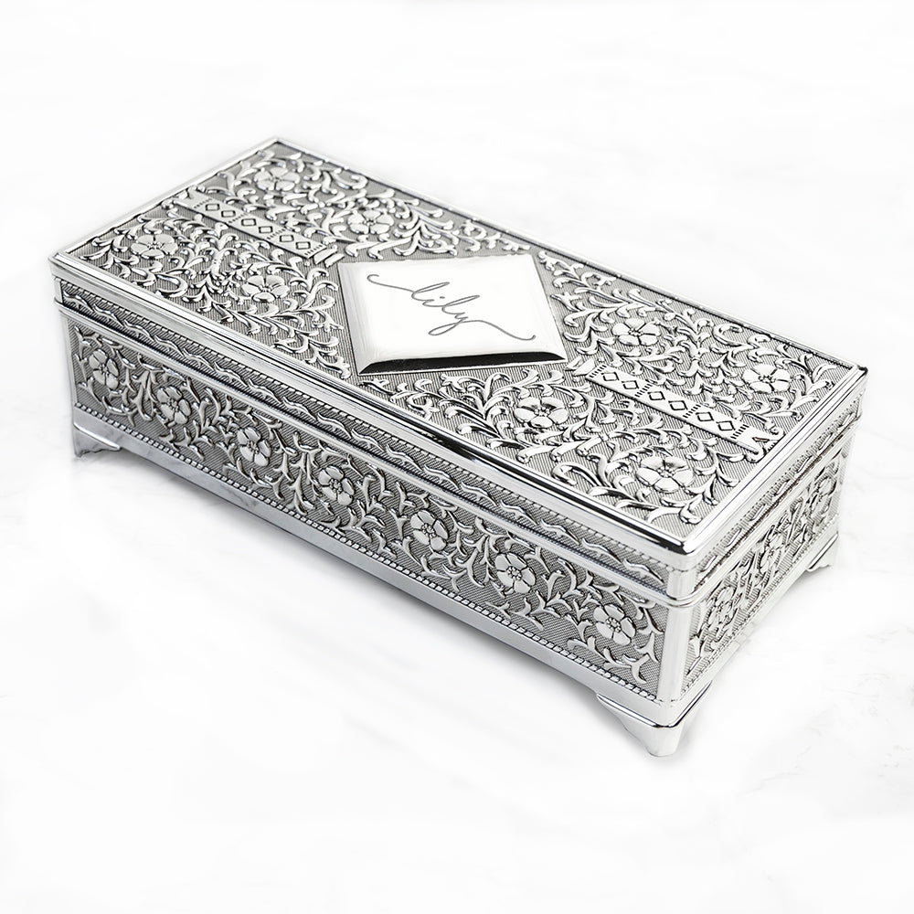 Personalised Silver Trinket Box - treat-republic