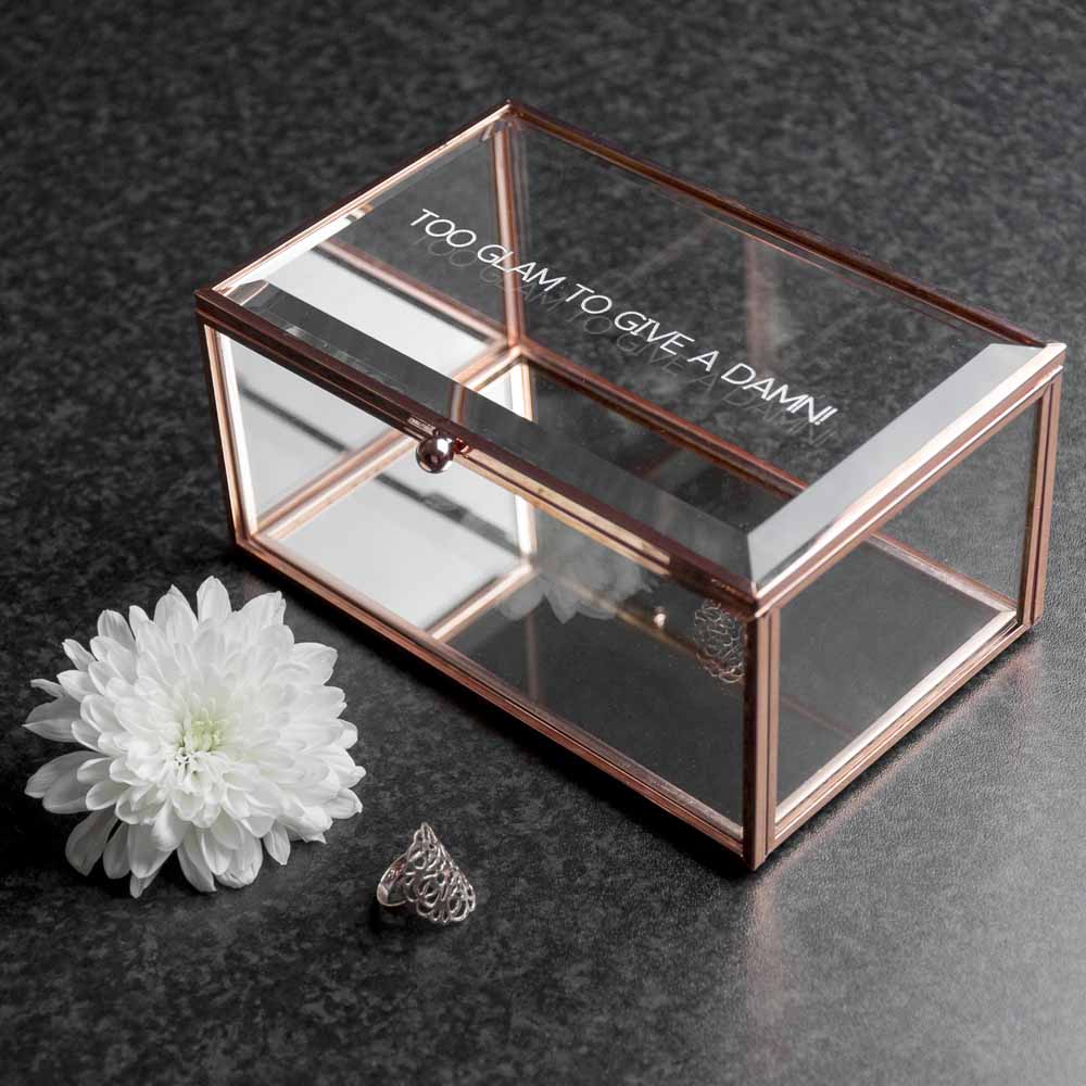 Personalised Rose Gold Glass Jewellery Box - treat-republic