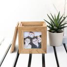Personalised Wreath Mother's Day Oak Photo Cube - treat-republic
