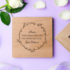 Personalised Thank You Mum Oak Photo Cube - treat-republic