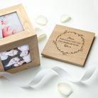 Personalised Thank You Mum Oak Photo Cube - treat-republic
