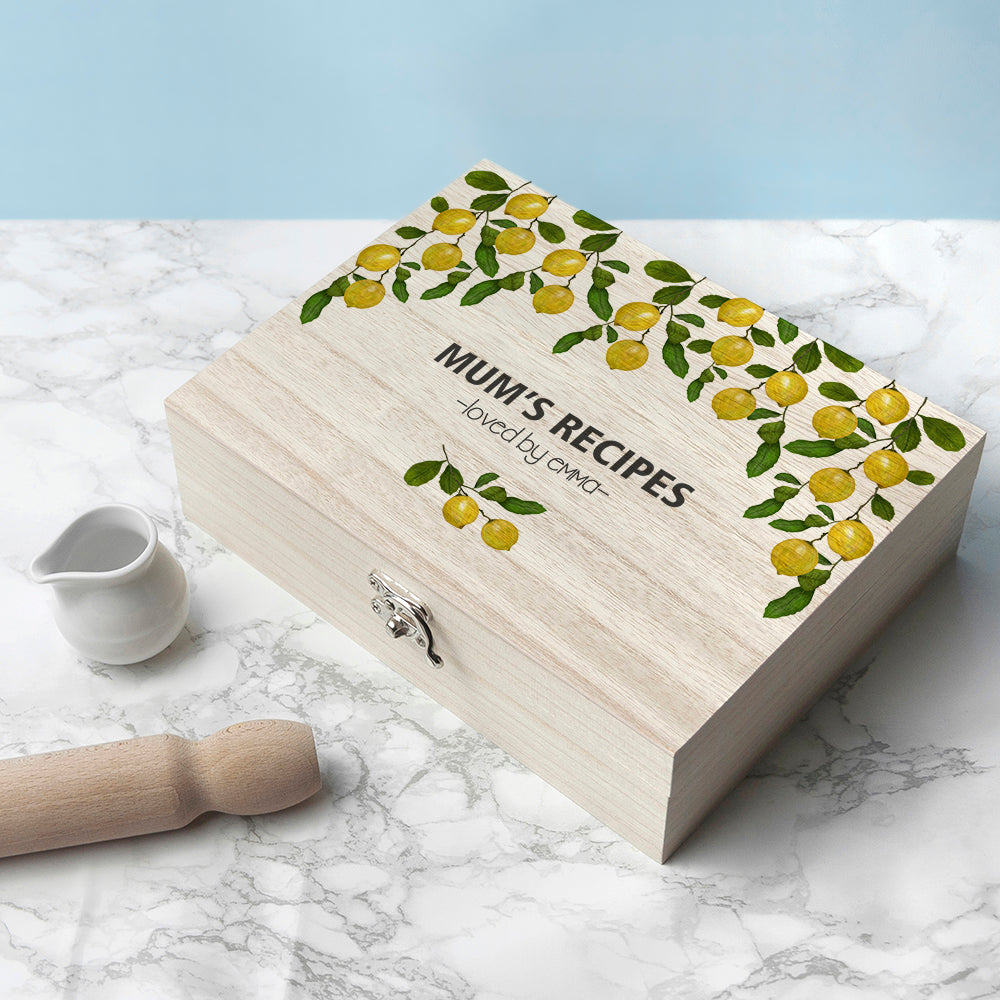 Personalised Lemon Grove Recipe Box - treat-republic