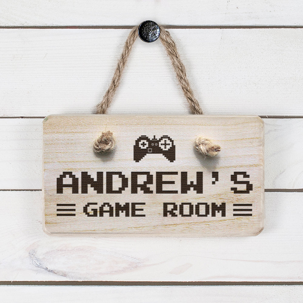 Personalised Wooden Game Room Sign - treat-republic