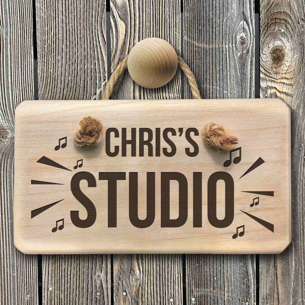 Personalised Wooden Music Studio Sign - treat-republic