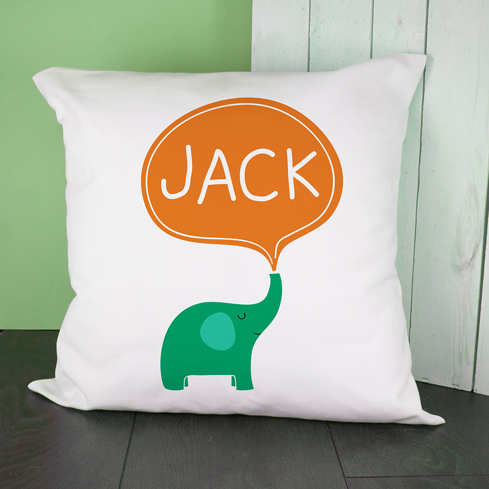 Personalised Hello Baby Elephant Cushion Cover - treat-republic