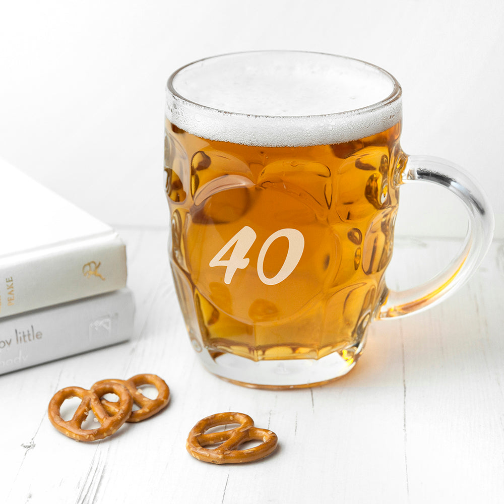 Personalised Birthday Dimpled Beer Glass - treat-republic